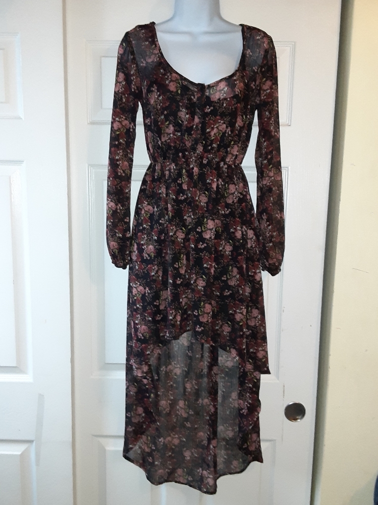 Stairing at stars sheer asymmetrical dress